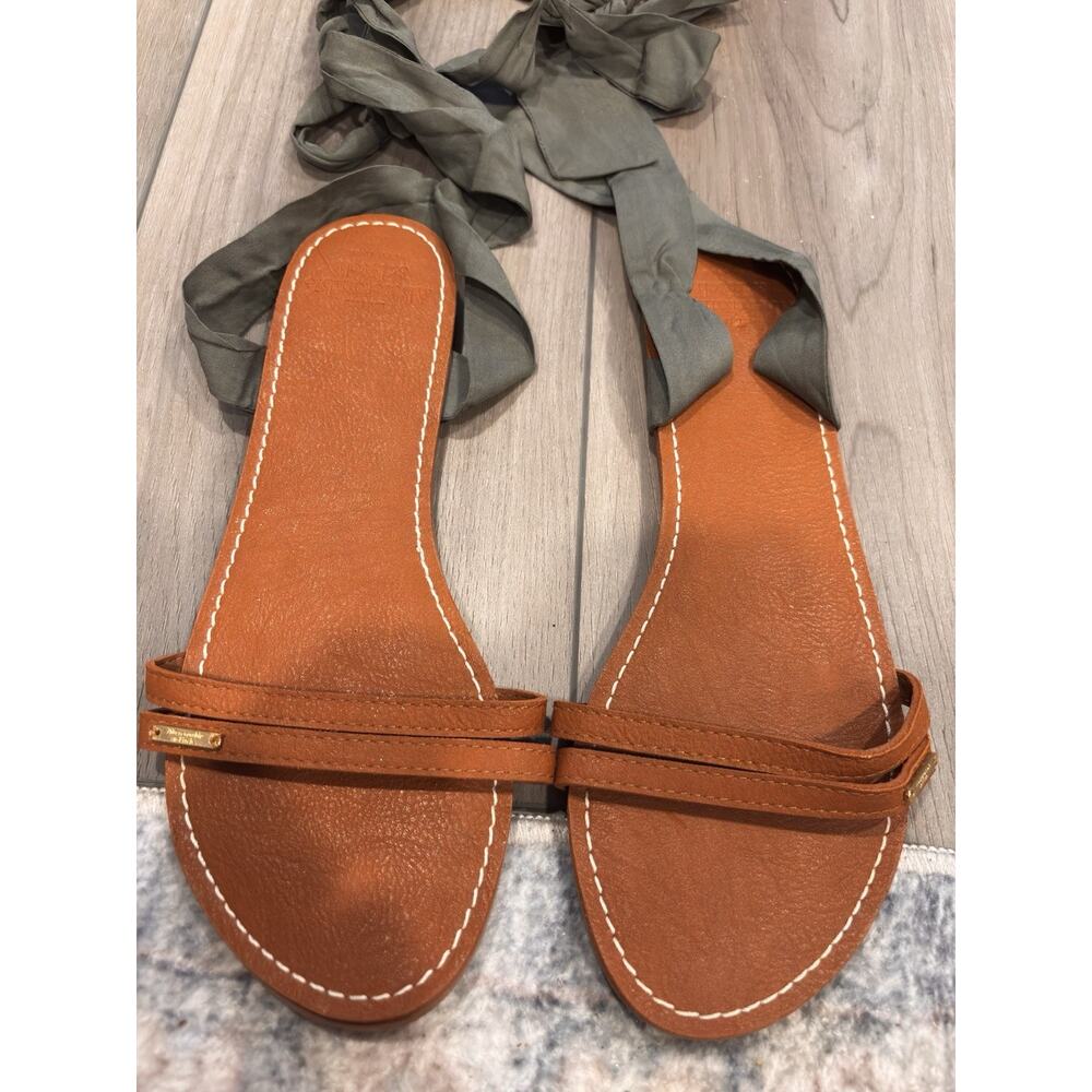 Abercrombie & Fitch Tie-Up Sandals 9/10 NWT Sage Spring Break Vacation